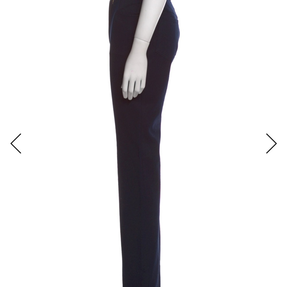 St John Sport Straight-Leg Black Dress Pants with Gold Accent - Picture 2 of 6